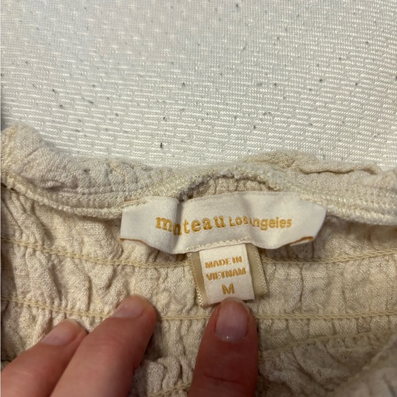 Cropped Short sleeve shirt with puff sleeves - Picture 2 of 3